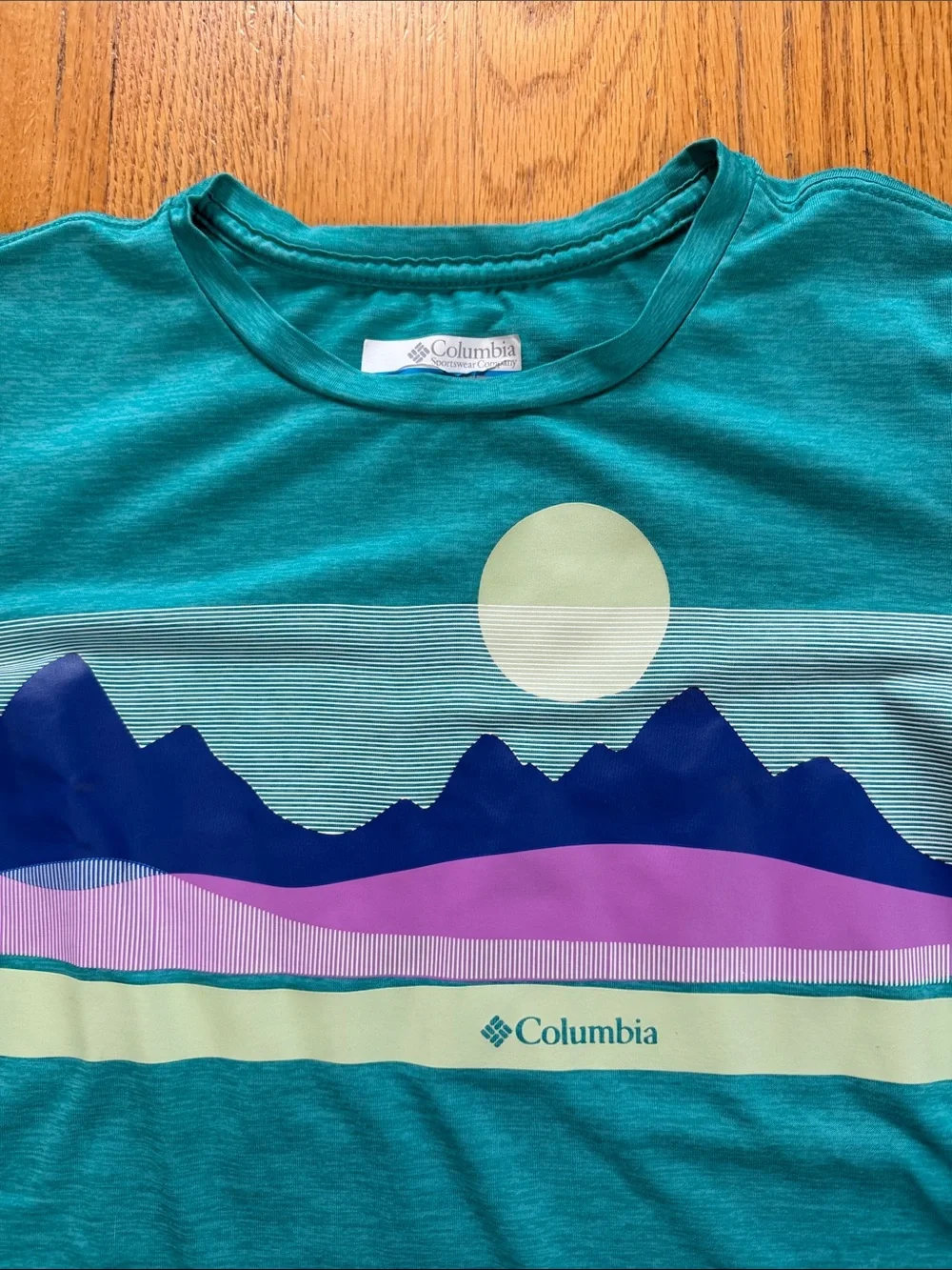 Youth Columbia Teal Short-Sleeve Omni-shade Mountain Graphic Tee
